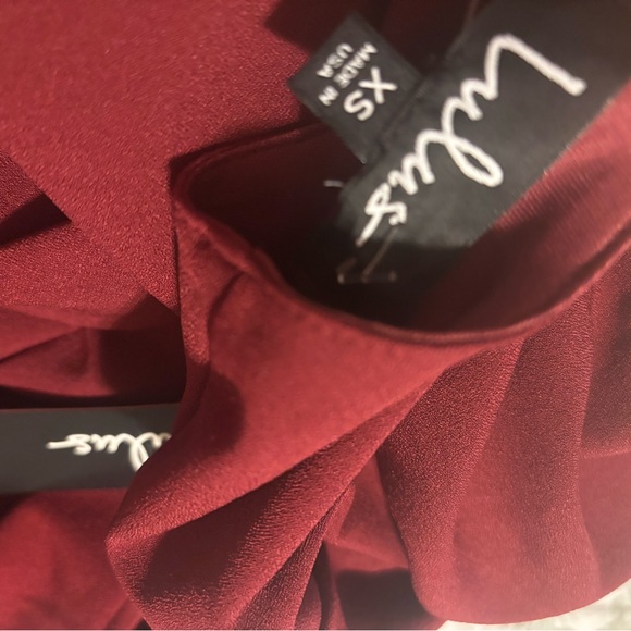 NWT Lulu's Last Love Song burgundy tie waist dress sz XS - Picture 5 of 12